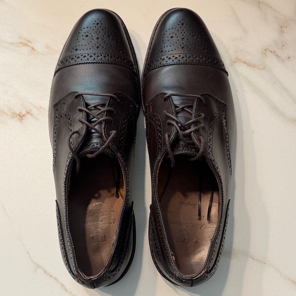 Allen Edmonds Strand Brown Leather Men's Dress Shoes ex 10.5 D